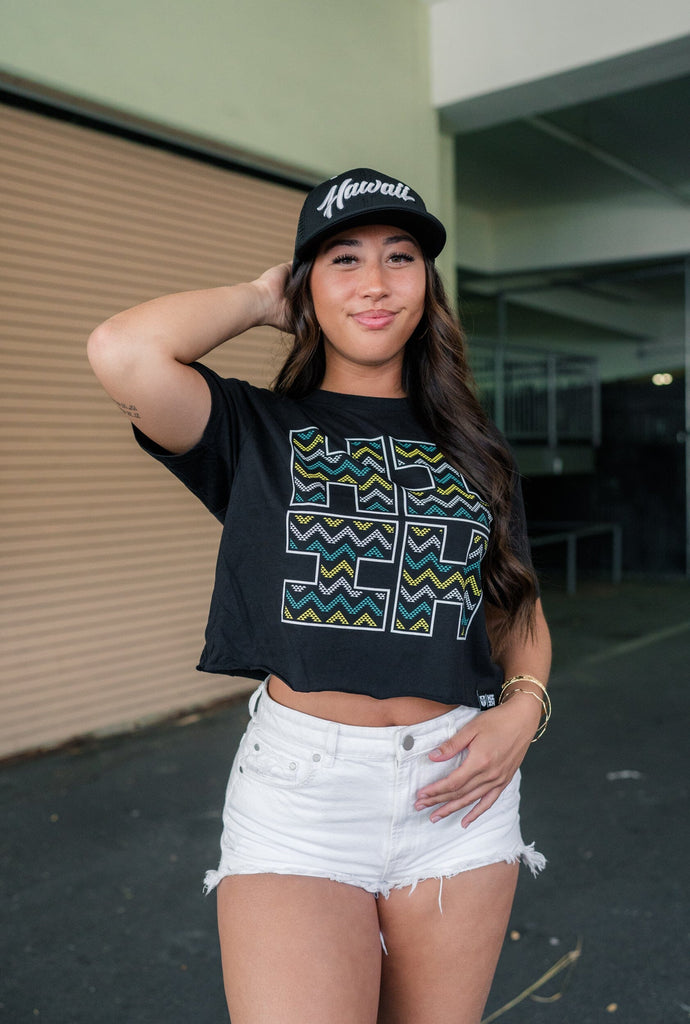 WOMEN'S CHEVRONS OCEAN TOP Shirts Hawaii's Finest SMALL 