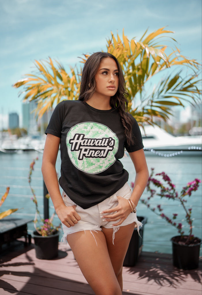 WOMEN'S LEI CIRCLE MINT TOP Shirts Hawaii's Finest SMALL 