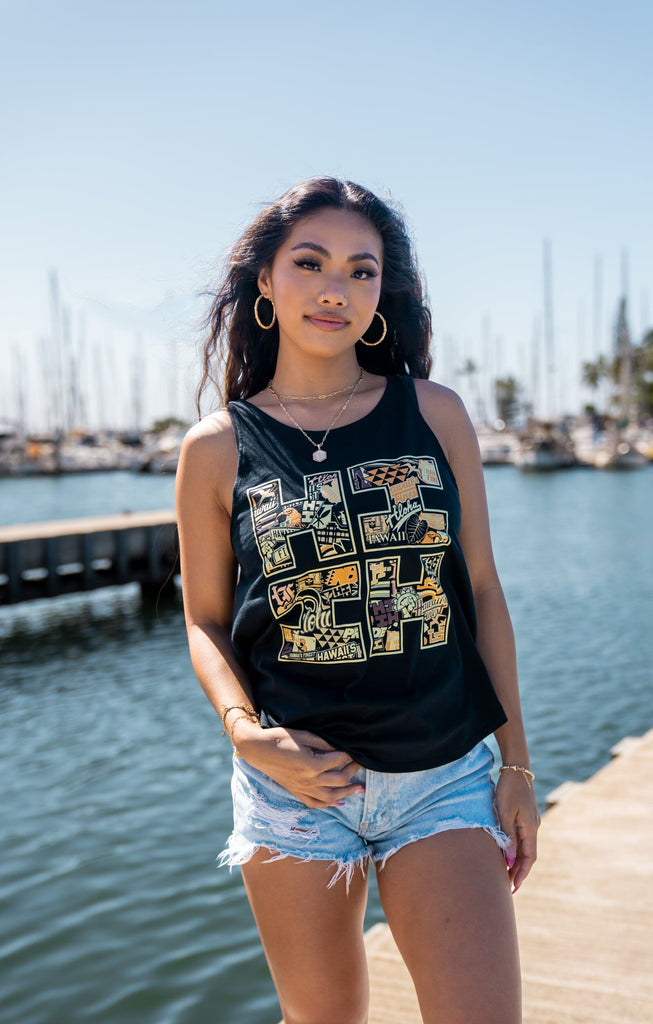 WOMEN'S LOGO BOMB BROWN TOP Shirts Hawaii's Finest MEDIUM 
