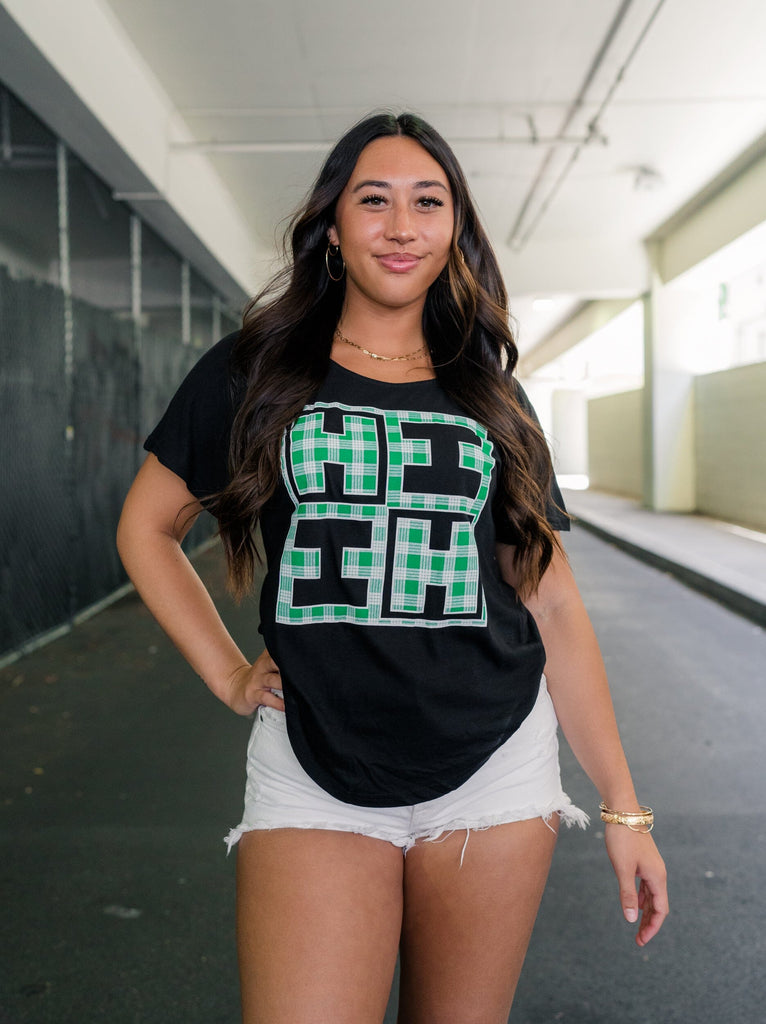 WOMEN'S PALAKA INVERT GREEN TOP Shirts Hawaii's Finest 