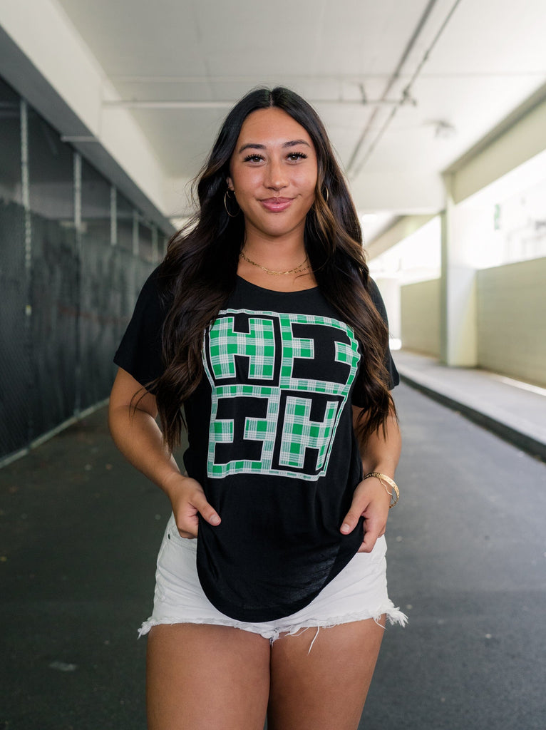 WOMEN'S PALAKA INVERT GREEN TOP Shirts Hawaii's Finest SMALL 
